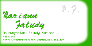 mariann faludy business card